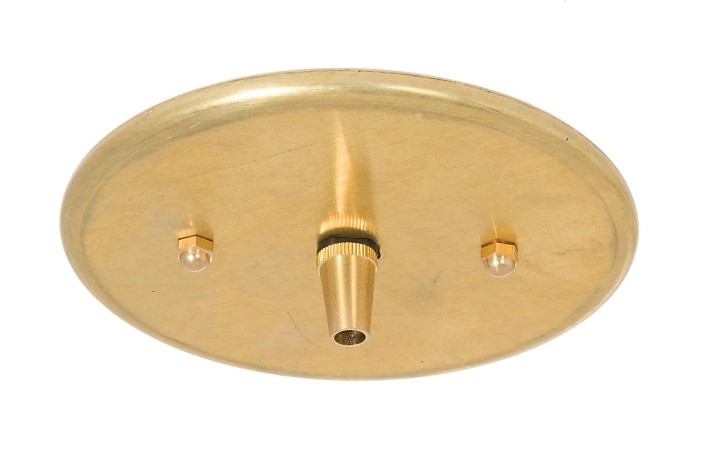 5-1/4 Inch Diameter Versatile Flat Radial Edge Brass Ceiling Canopy with Mounting Hardware Kit