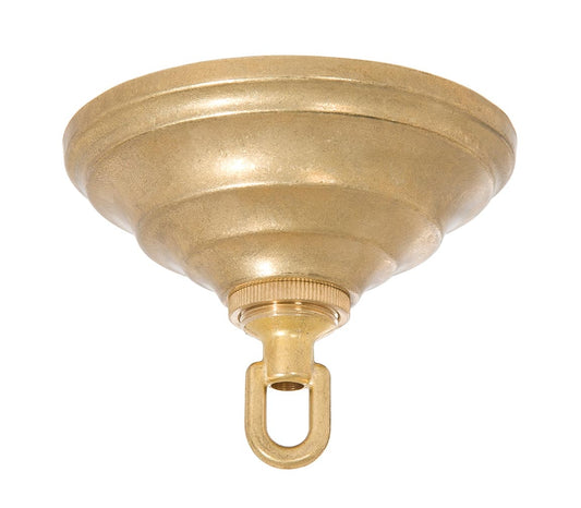 4-11/16 Inch Diameter Unfinished Brass Die Cast Lamp Canopy with Hardware Kit
