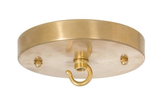 5-1/4 Inch Diameter Versatile Unfinished Brass Ceiling Canopy with Hardware Kit