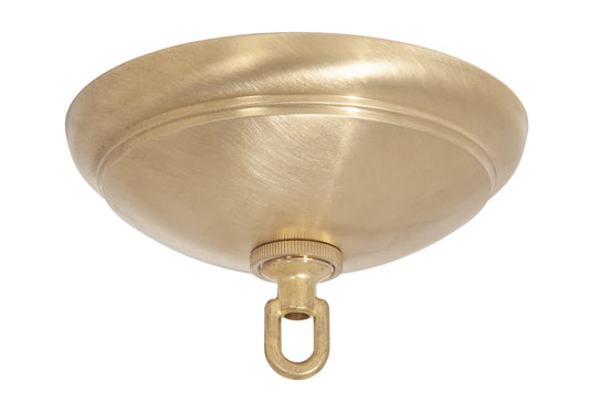 6-1/4 Inch Diameter Unfinished Brass Die Cast Canopy with Hardware Set