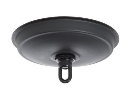 6-1/4 Inch Diameter Satin Black Steel Canopy with Mounting Hardware Kit 