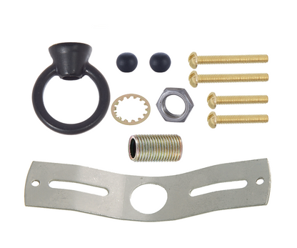 6-9/16 Inch Diameter Satin Black Steel Canopy with Hardware Kit
