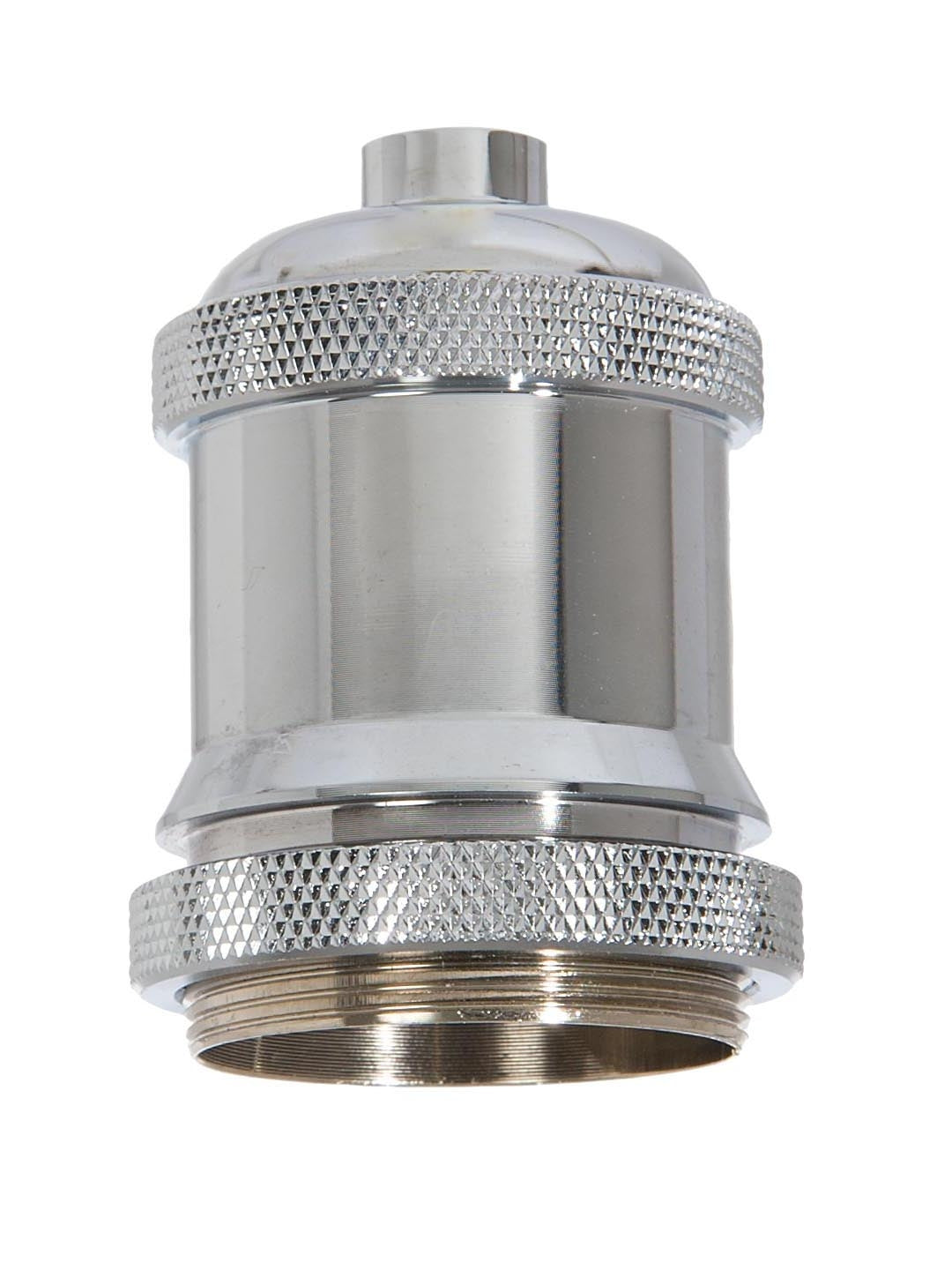 Polished Nickel Finish Die Cast Aluminum E-26 Socket Cover with E-26 Socket and Mounting Hardware