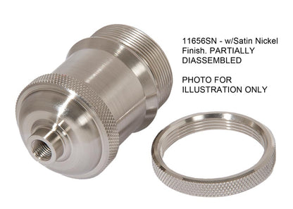 2-11/16" Tall Aluminum Socket Cover, 1.7" ID, 1/8F, Polished Nickel