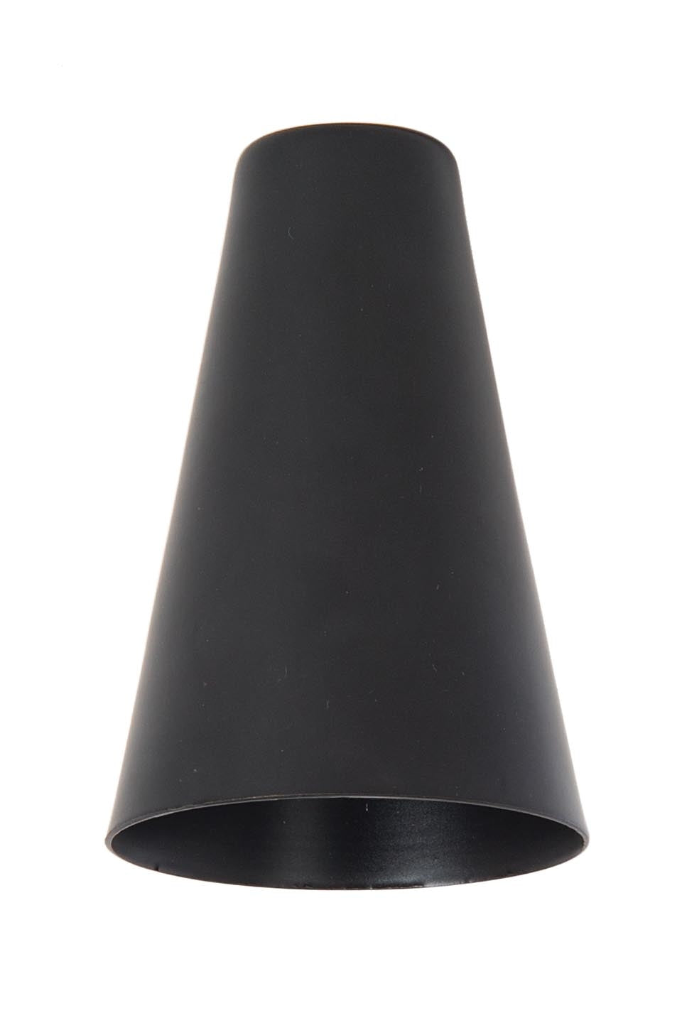 3-3/8 Inch Tall Satin Black Finish Brass Cone Lighting Socket Cup, 1/8IP