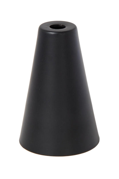 3-3/8 Inch Tall Satin Black Finish Brass Cone Lighting Socket Cup, 1/8IP