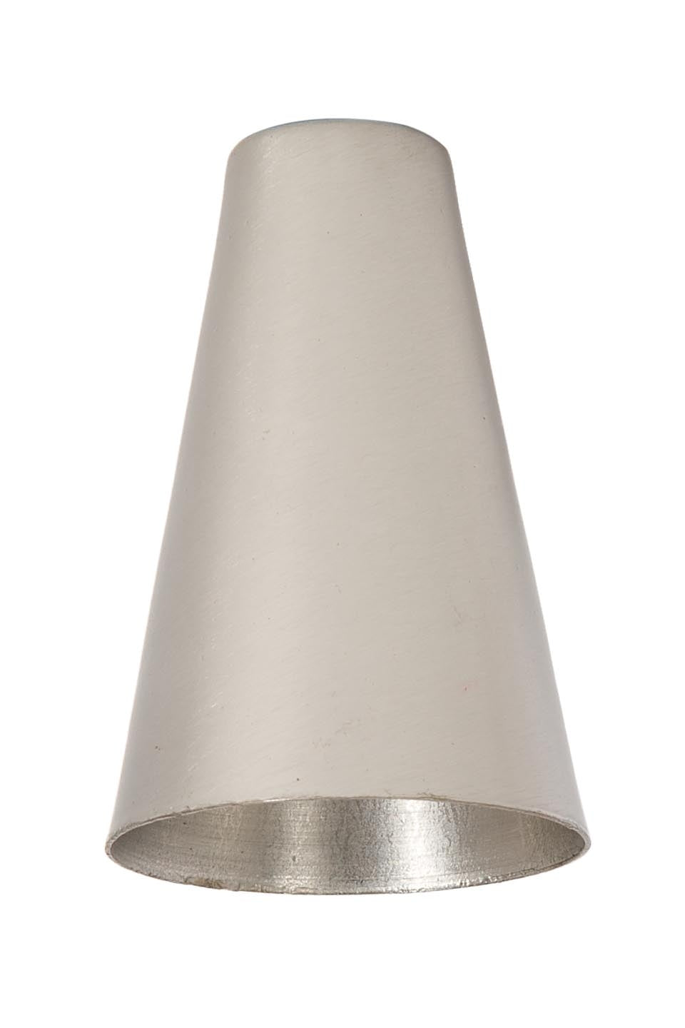 3-3/8 Inch Tall Satin Nickel Finish Brass Cone Lighting Socket Cup, 1/8IP