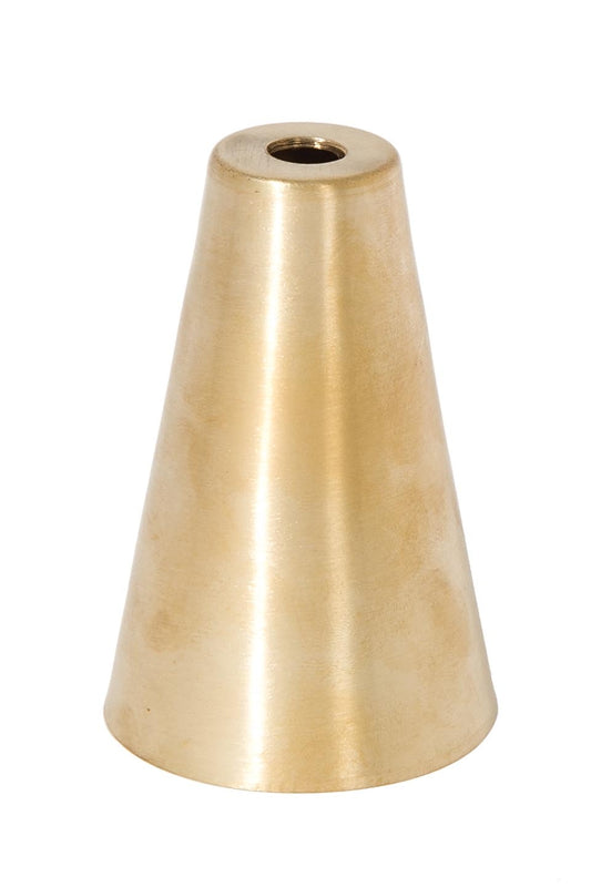 3-3/8 Inch Tall Unfinished Brass Cone Lighting Socket Cup, 1/8IP
