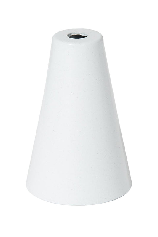 3-3/8 Inch Tall Glossy White Finish Brass Cone Lighting Socket Cup, 1/8IP