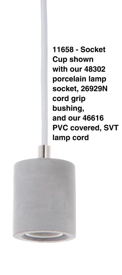 2-5/8 Inch Tall Composite Concrete Socket Cup, 1/8 IP