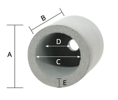 2-5/8 Inch Tall Composite Concrete Socket Cup, 1/8 IP