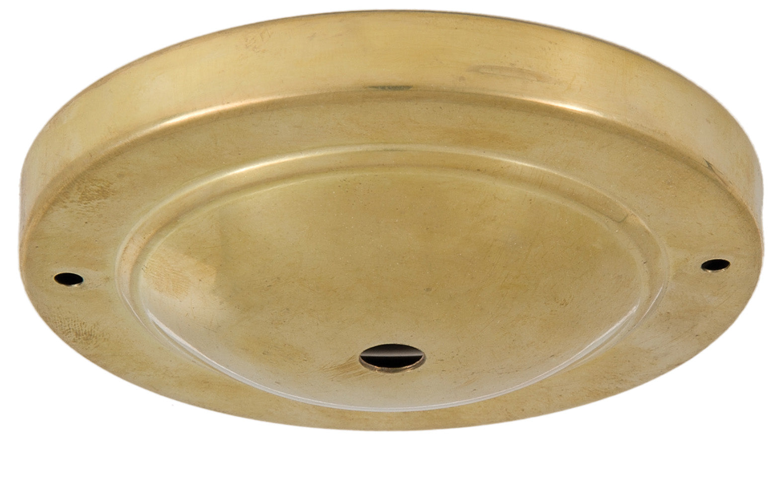 Shallow Dome Shape Unfinished Brass Canopy & hardware kit with matching finish