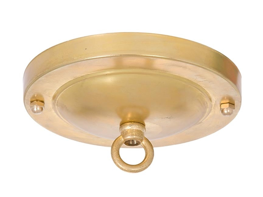Shallow Dome Shape Unfinished Brass Canopy & hardware kit with matching finish