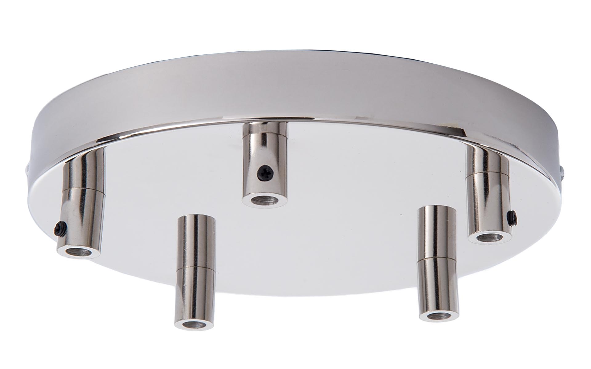 5-Port Lighting Fixture Canopy Kit with Nickel Plated Finish