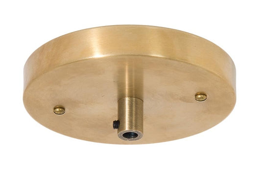 5-1/4 Inch Diameter Unfinished Brass Single Port Canopy Mounting Kit