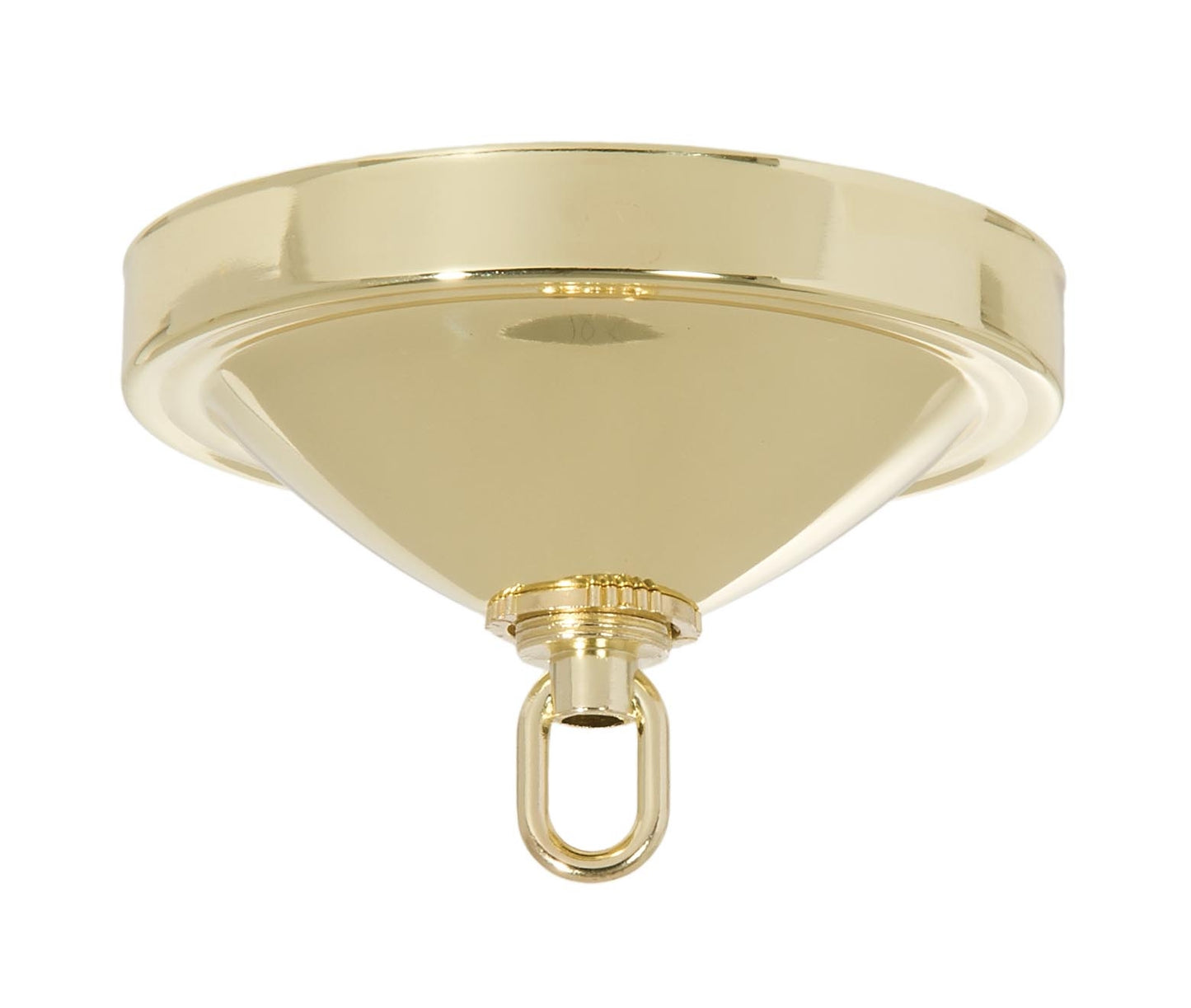 5 Inch Diameter Brass Plated Steel Canopy with Hardware Kit and Screw Collar Loop