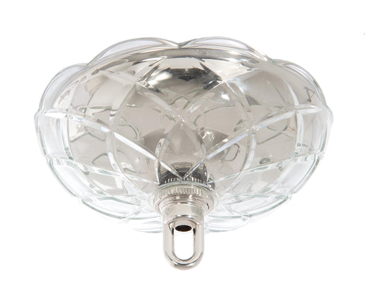 6 Inch Diameter Clear Crystal Canopy For Chandelier, Nickel Plated Brass Insert & Matching Screw Collar Hardware Kit