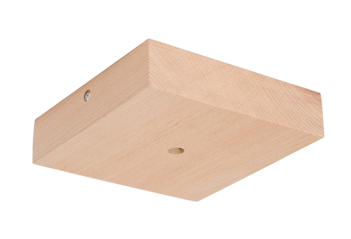 5-3/8" Wide Square Beech Wood Canopy & Hardware Kit, 7/16" Center Hole, Unfinished