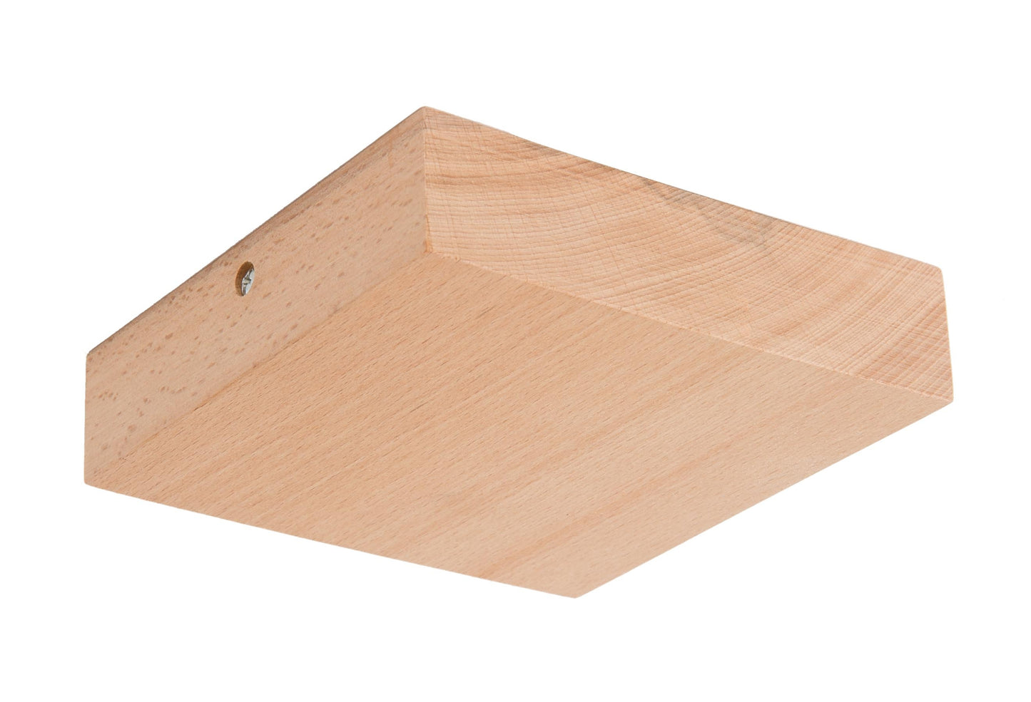 5-3/8" Wide Square Beech Wood Canopy & Hardware Kit, No Center Hole, Unfinished