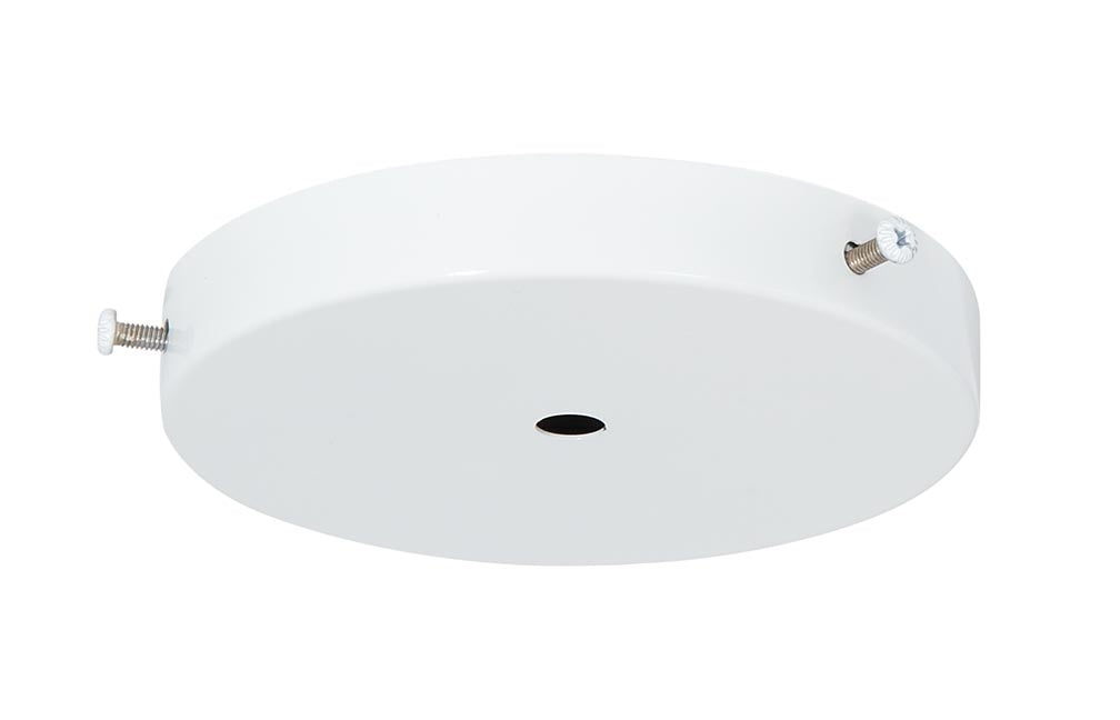 4-7/8 Inch Diameter Glossy White Finish Side Mounting Steel Canopy - Interior Hardware