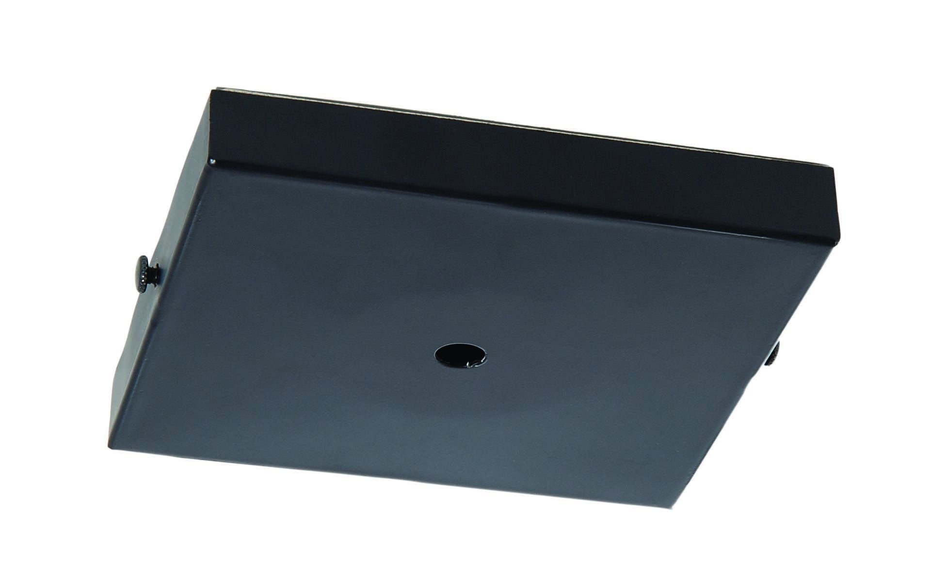 5 Inch Square Satin Black Steel Canopy with Two Hardware Parts 