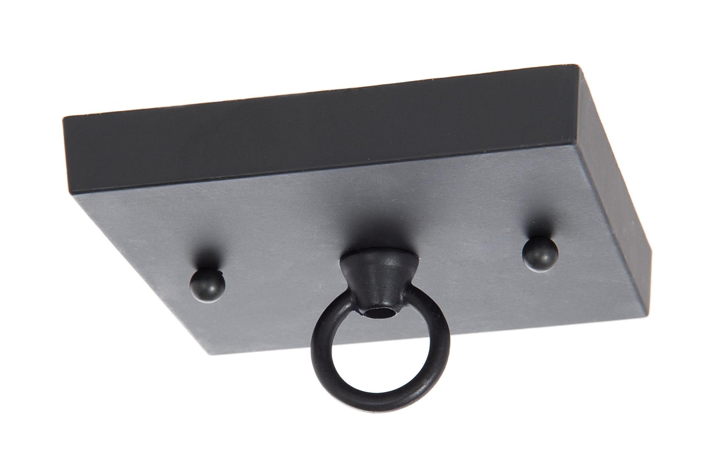 5 Inch Square Satin Black Cast Iron Canopy with Hardware Kit