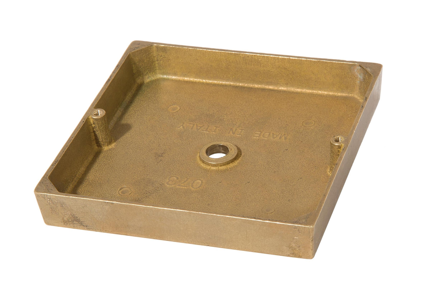 5 Inch Diameter Square Top Quality Unfinished Die Cast Brass Canopy or Backplate, 1/8 IP Slip