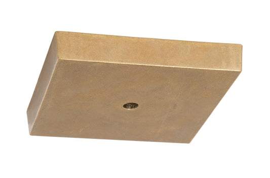 5 Inch Diameter Square Top Quality Unfinished Die Cast Brass Canopy or Backplate, 1/8 IP Slip