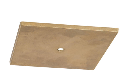 5-3/8 Inch Wide Square Top Quality Unfinished Die Cast Brass Canopy or Backplate, 1/8 IP Slip