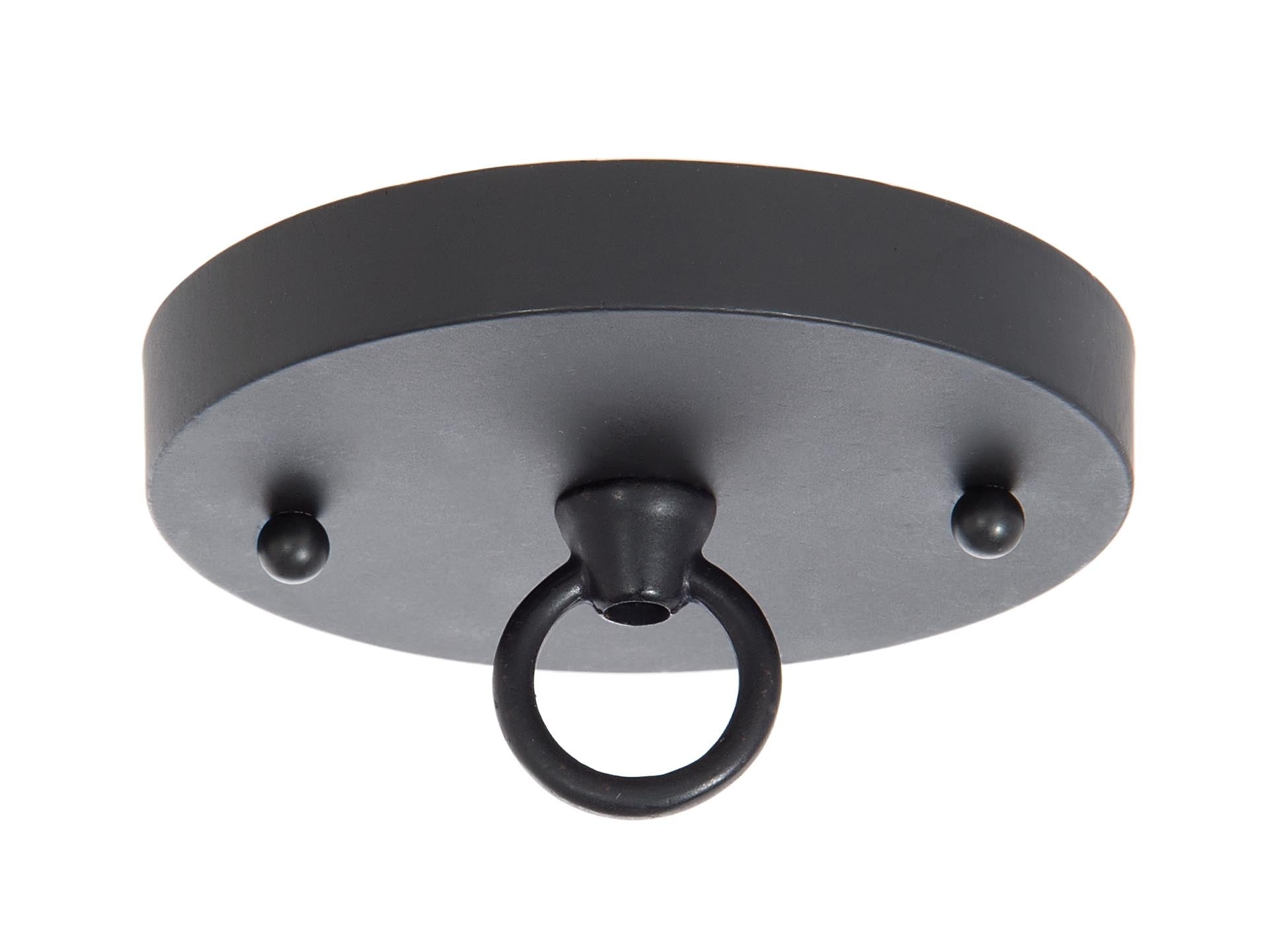 5 Inch Diameter Satin Black Cast Iron Canopy with Hardware Kit