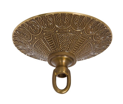 4-3/8 Inch Diameter Antique Brass Finish Die Cast Detailed Canopy with Screw Collar Mounting Kit 