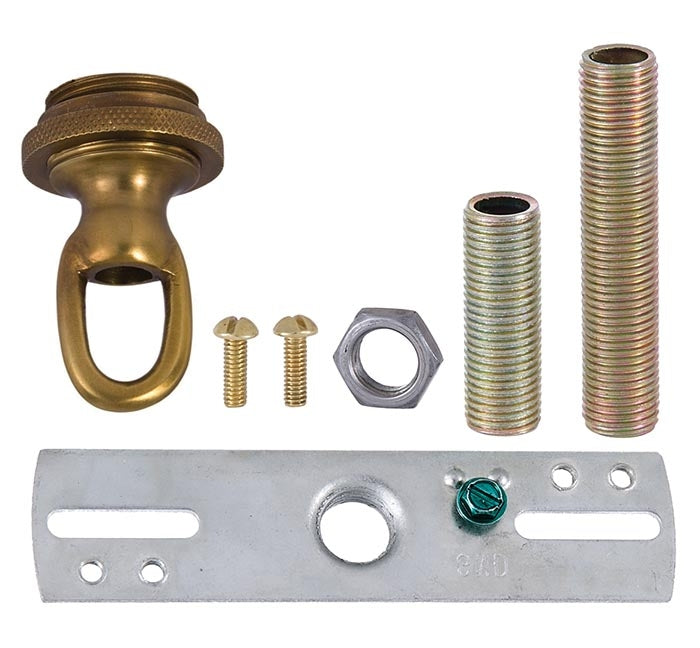 5 Inch Diameter Decorative Cast Brass Canopy with Screw Collar Mounting Kit