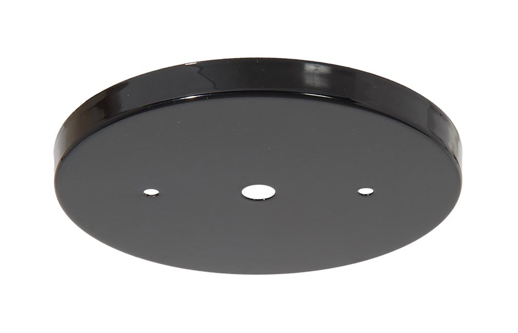5-1/4 Inch Diameter Glossy Black Finish Steel Canopy, 1/8 IP