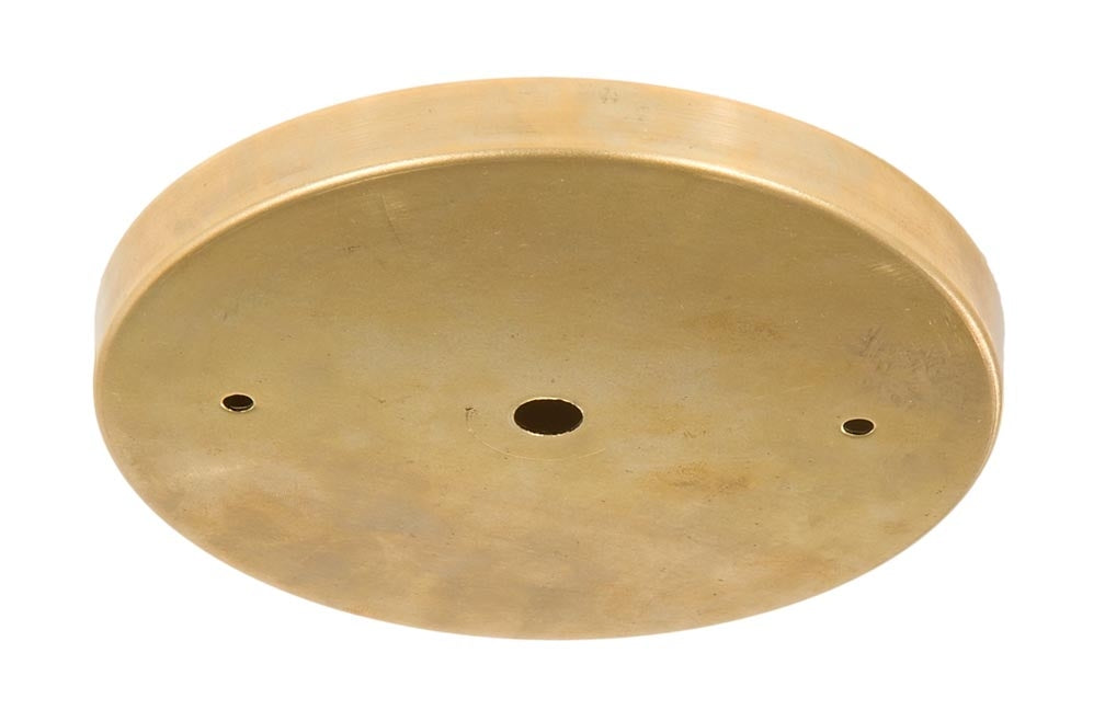 5 1/4", 1/8 IP Slip, Thin Brass Ceiling Canopy or Back Plate with 1/8IP slip center hole - Unfinished Brass 