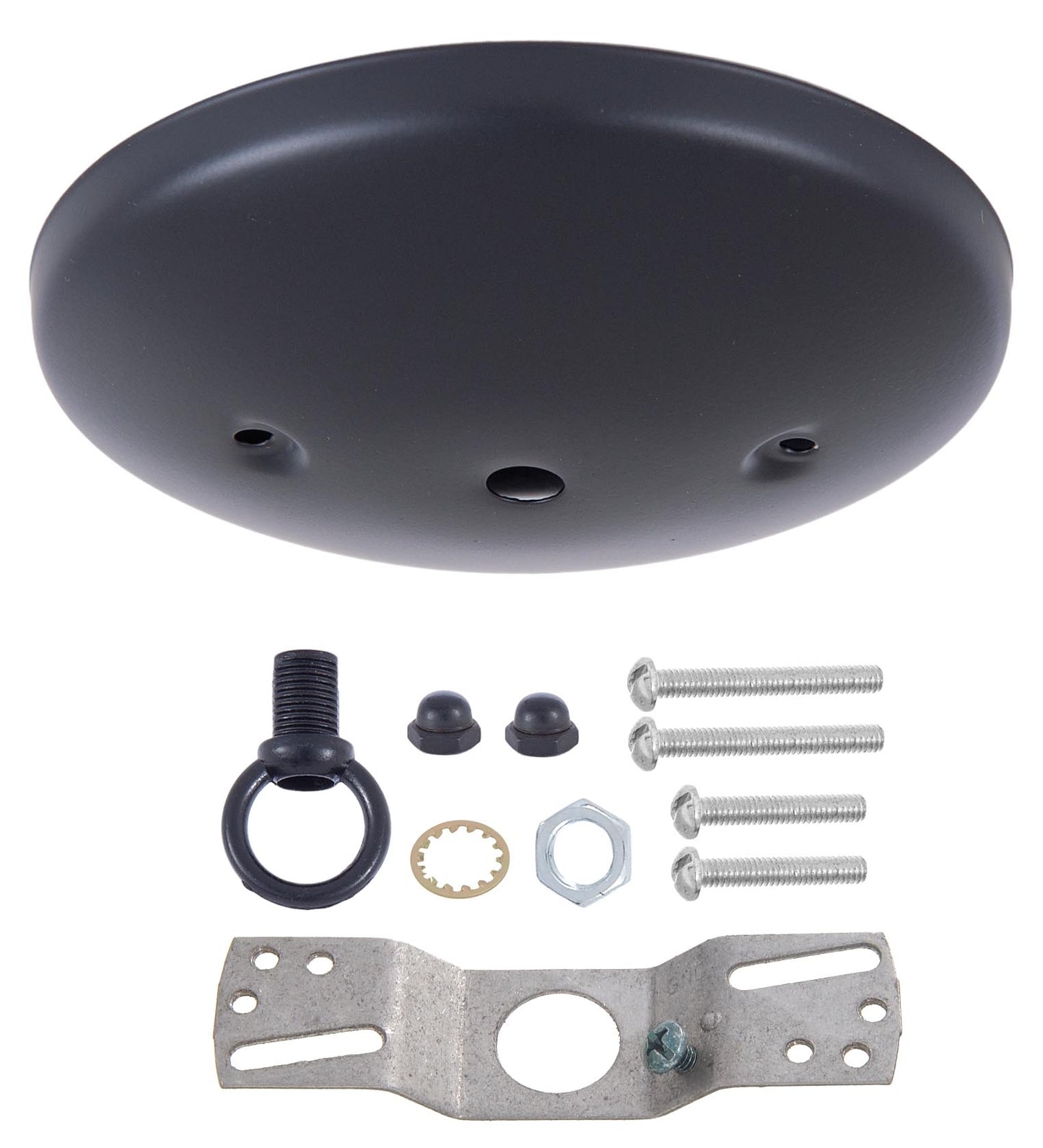 5" Satin Black Finish, Modern Shallow Design Fixture Canopy Kit