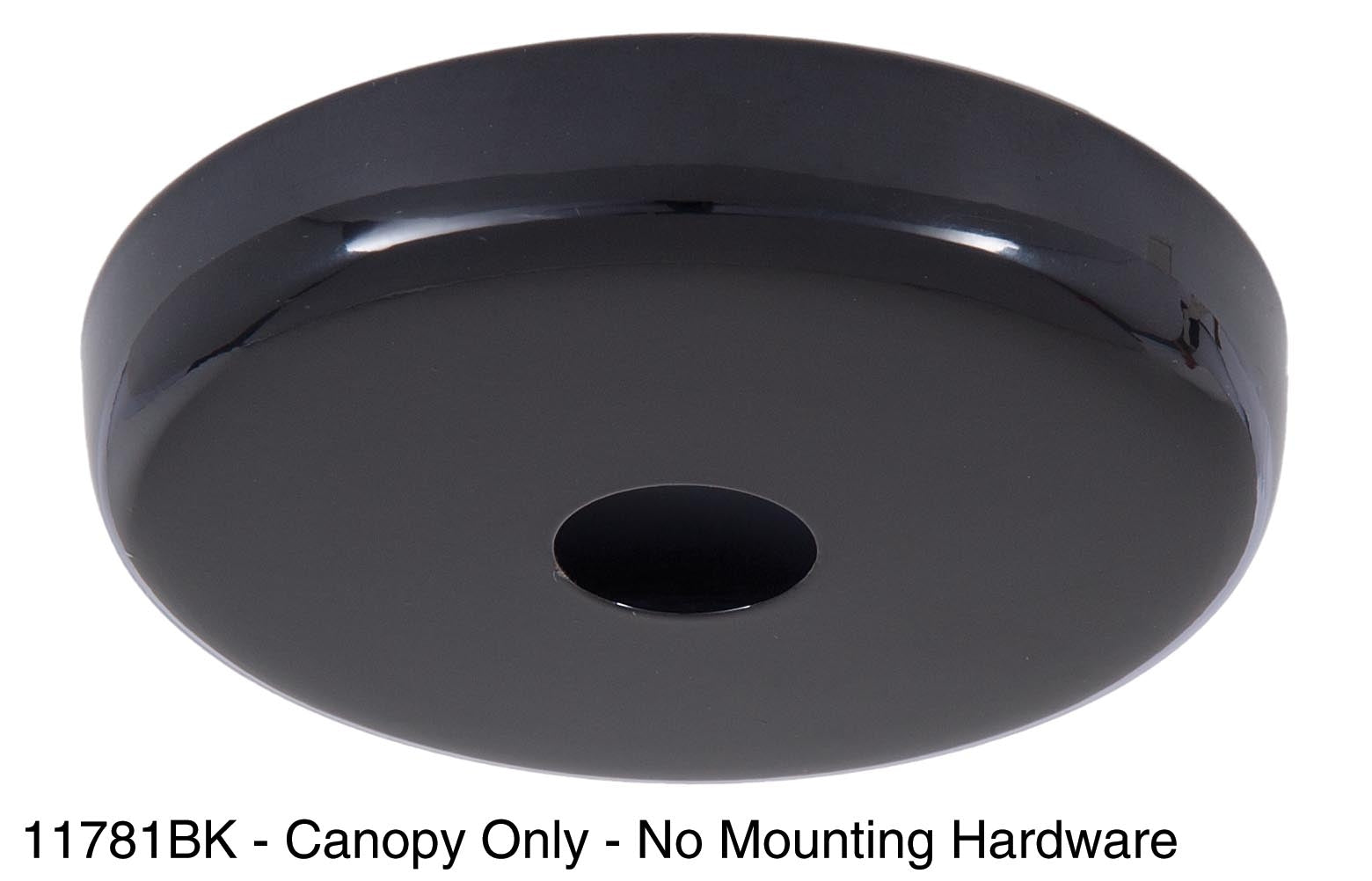 Black Finish, Plain Rounded Ceiling Canopy Or Canopy Kit