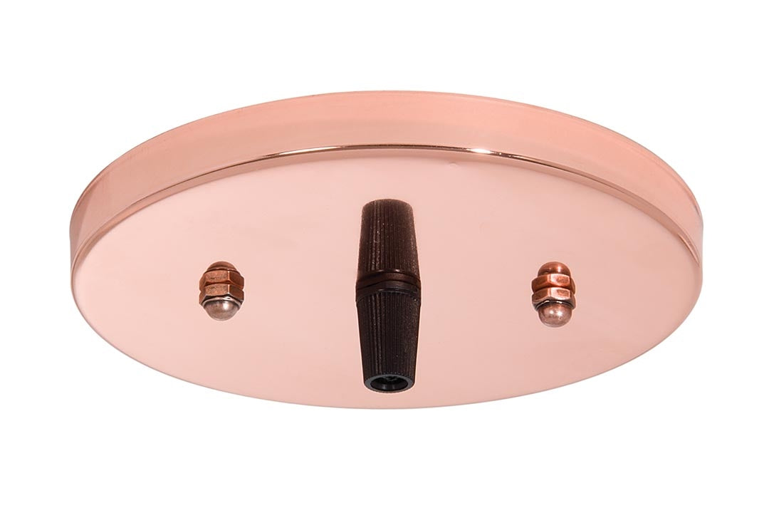 5-1/4 Inch Diameter Polished Copper Finish Steel Canopy with Hardware Kit and Grip Bushing