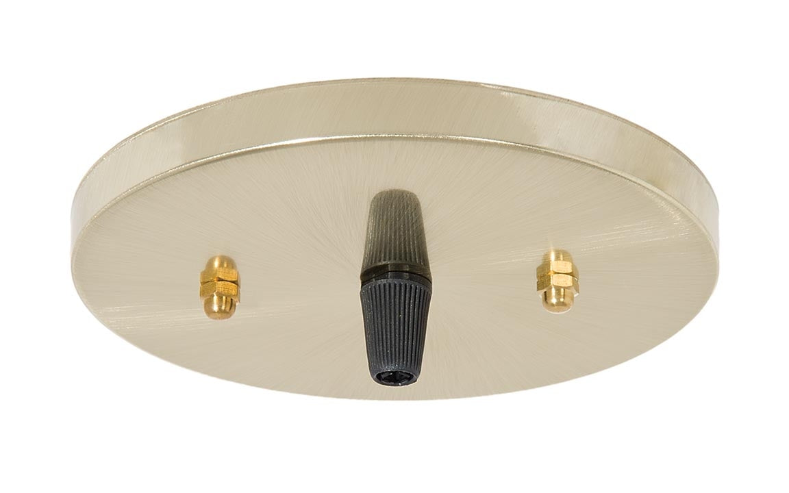 5-1/4 Inch Diameter Satin Finish Brass Canopy with Hardware Kit and Grip Bushing