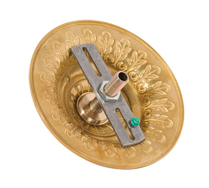 6 Inch Diameter Fine Quality, Vintage Style Die Cast Brass Canopy with Mounting Hardware Kit