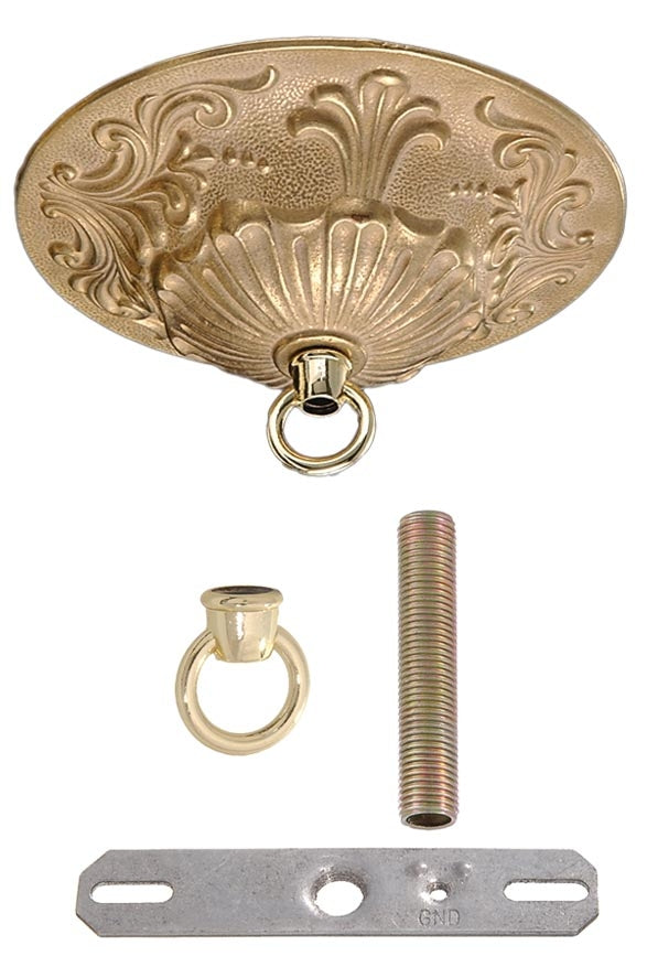5 1/2 Inch Diameter Finely Detailed, Cast Brass Canopy Kits