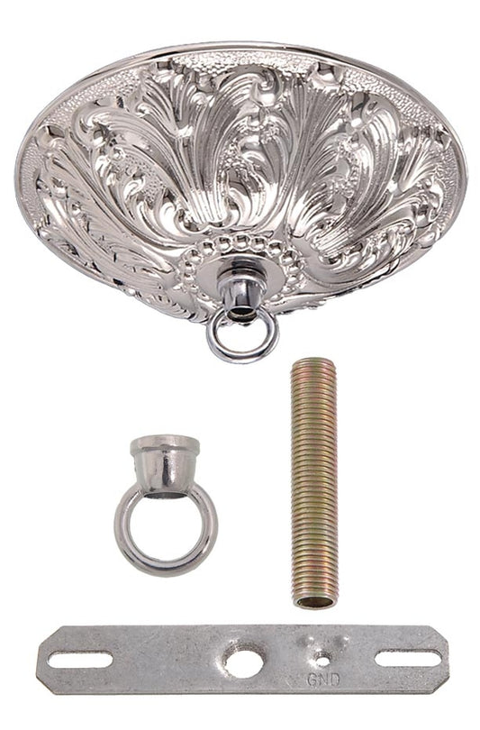 5 1/2 Inch Diameter Nickel Plated Ceiling Canopy Kit