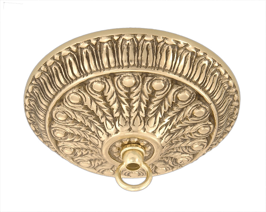 Ornamental Cast Brass Canopy with Polished Brass Finish, Mounting ...