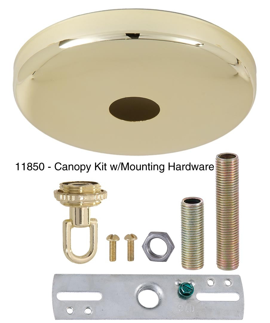 Brass Plated Plain Rounded Ceiling Canopy Or Canopy Kit