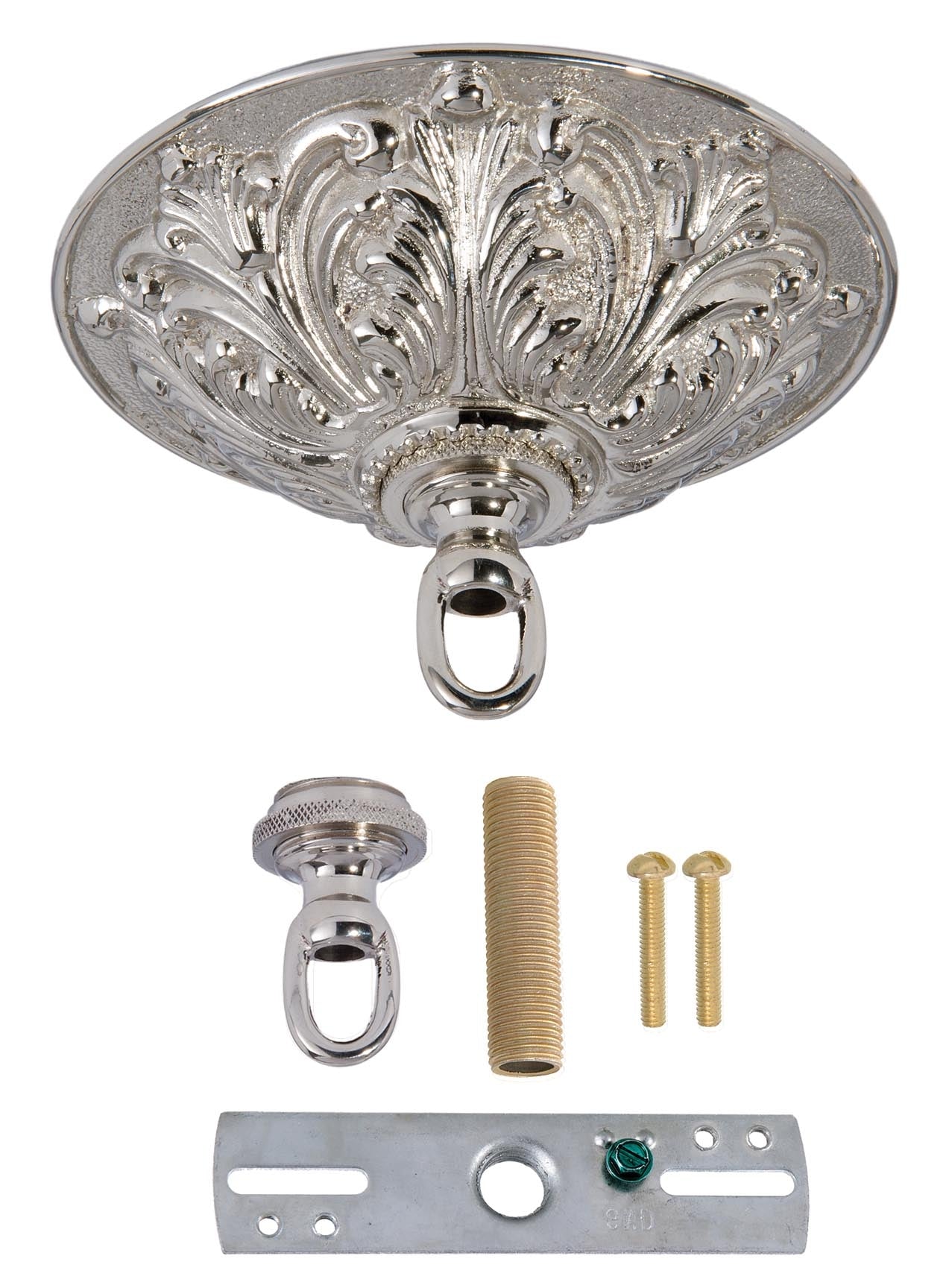 5-1/2" Diameter Ceiling Canopy kit, Die Cast Brass Material, Nickel Plated Finish