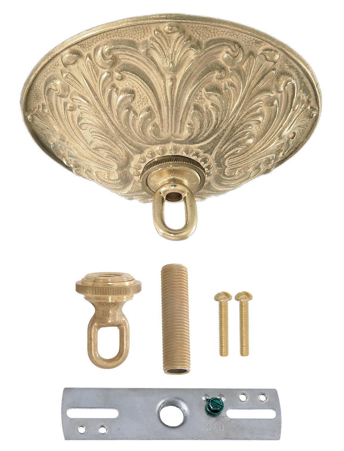 5-1/2" Diameter Ceiling Canopy kit, Die Cast Brass Material, Choice of Polished & Lacq. or Unfin. Brass