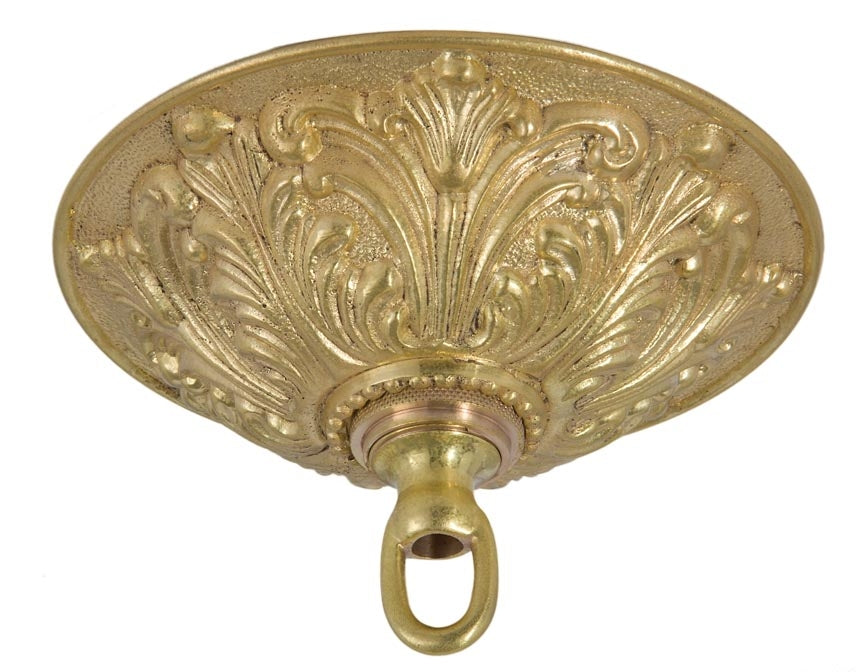 5-1/2" Diameter Ceiling Canopy kit, Die Cast Brass Material, Choice of Polished & Lacq. or Unfin. Brass