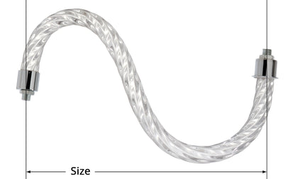 6" - 14" Rope Pattern Glass Chandelier Arm