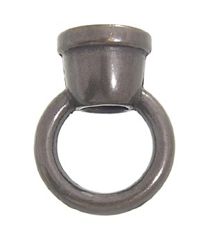 1-1/8" Tall Cast Loop with Wire Way, 7/8" diameter, tap 1/8F (3/8" diameter), Antique Brass Finish