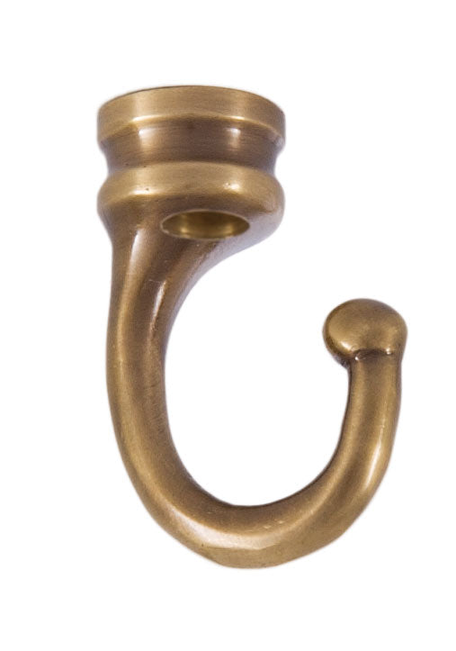 1 3/8" Antique Brass Cast Brass Hook