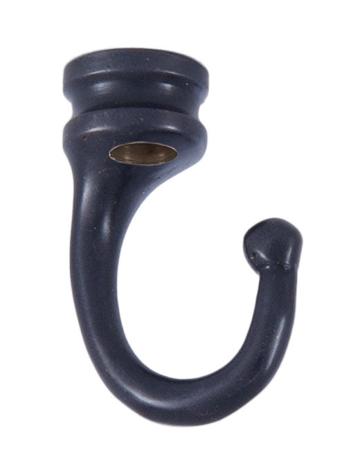 1 3/8" Satin Black Cast Brass Hook